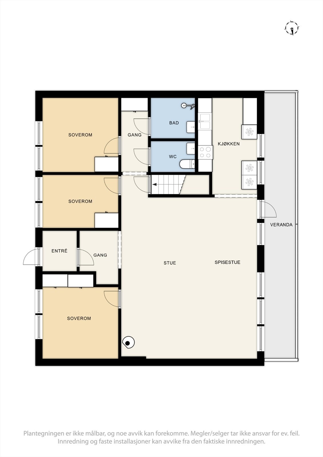 Plantegning, første etasje - 1 D og B Galleribilde