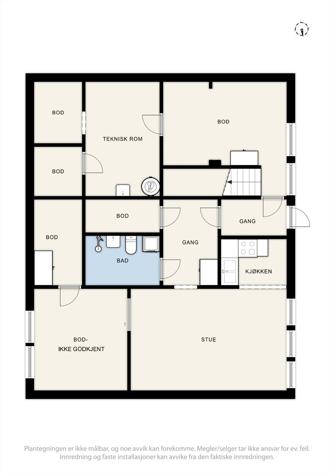 Plantegning, sokkeletasje - 1 D og B Galleribilde