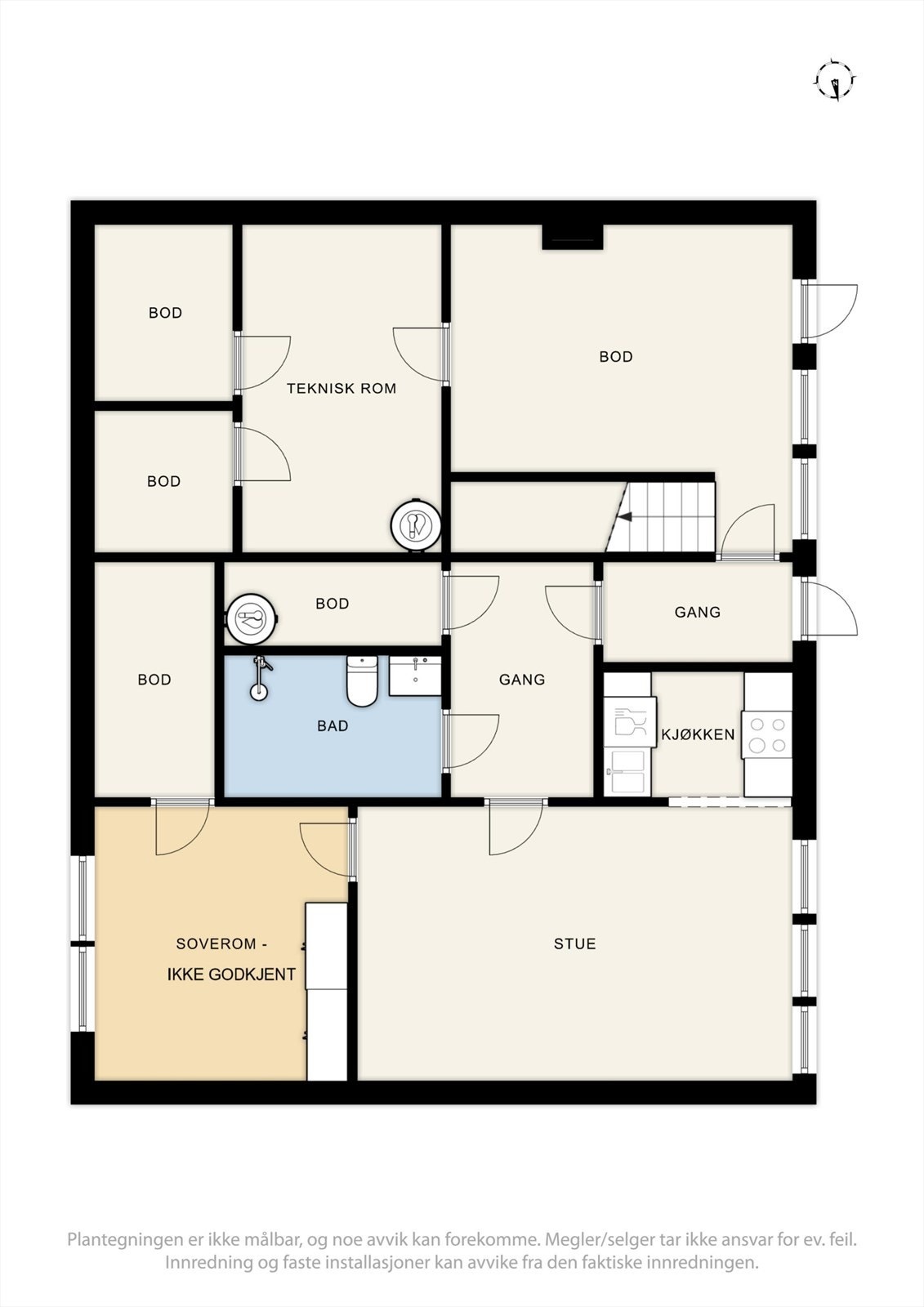 Plantegning, sokkeletasje - 1 C og A Galleribilde