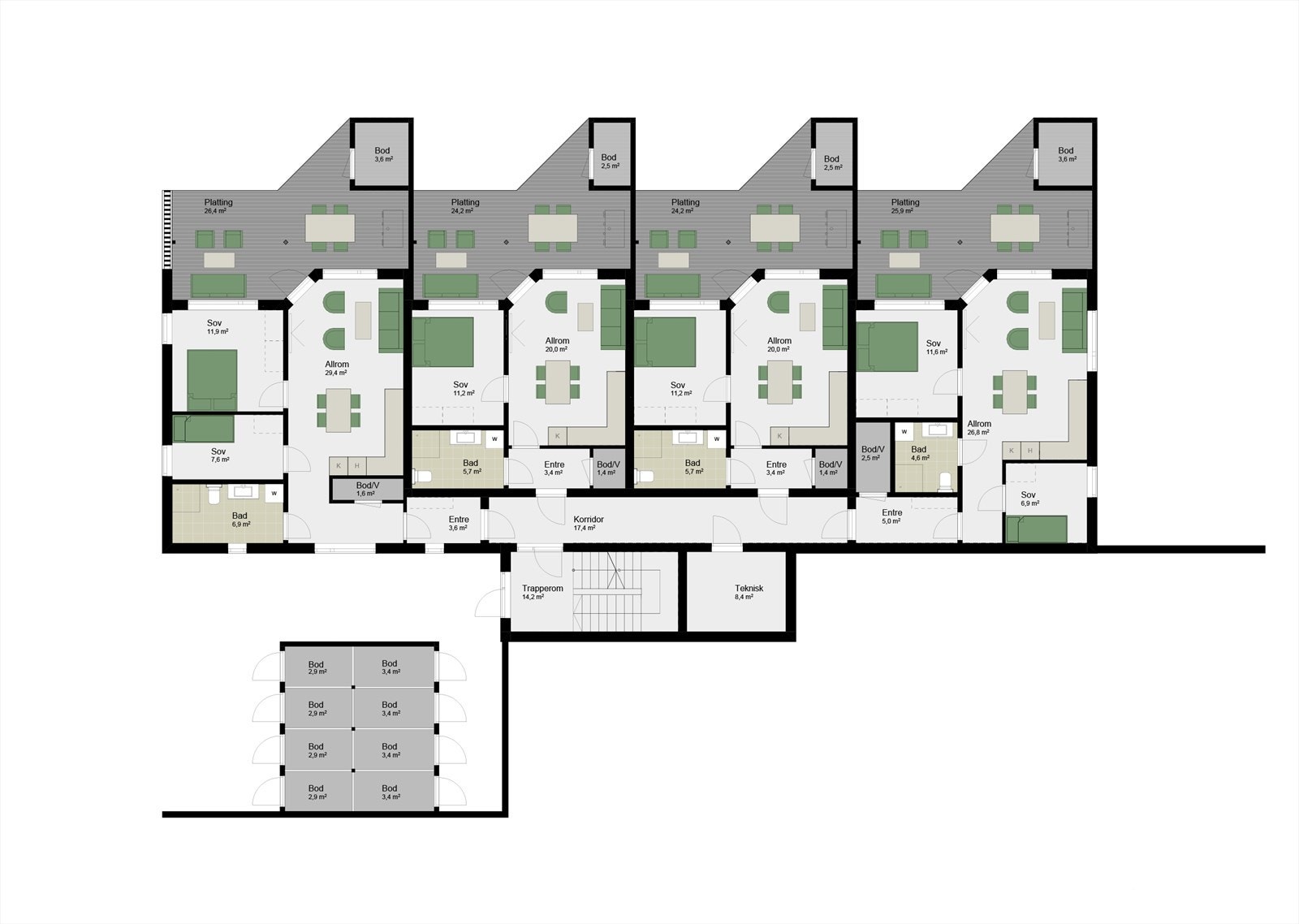 Plantegninger fra prosjektering - E-41 Felt D - Plan 1 Galleribilde