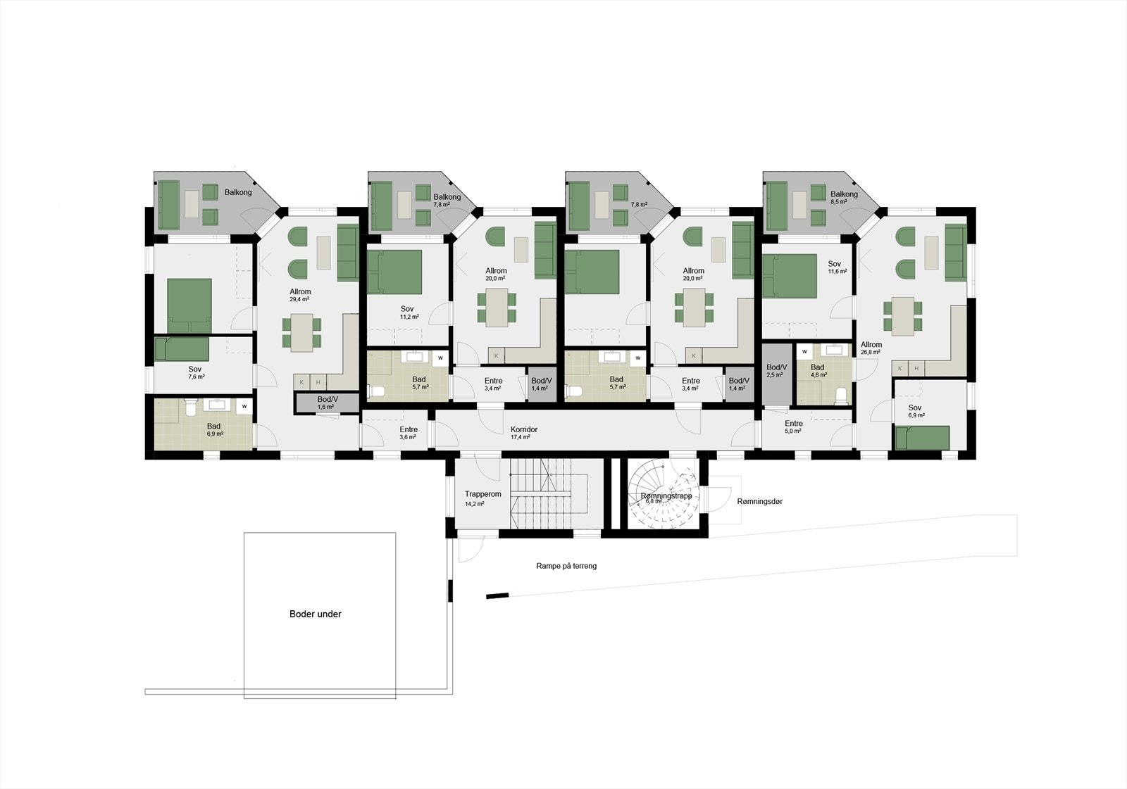 Plantegninger fra prosjektering - E-42 Felt D - Plan 2 Galleribilde