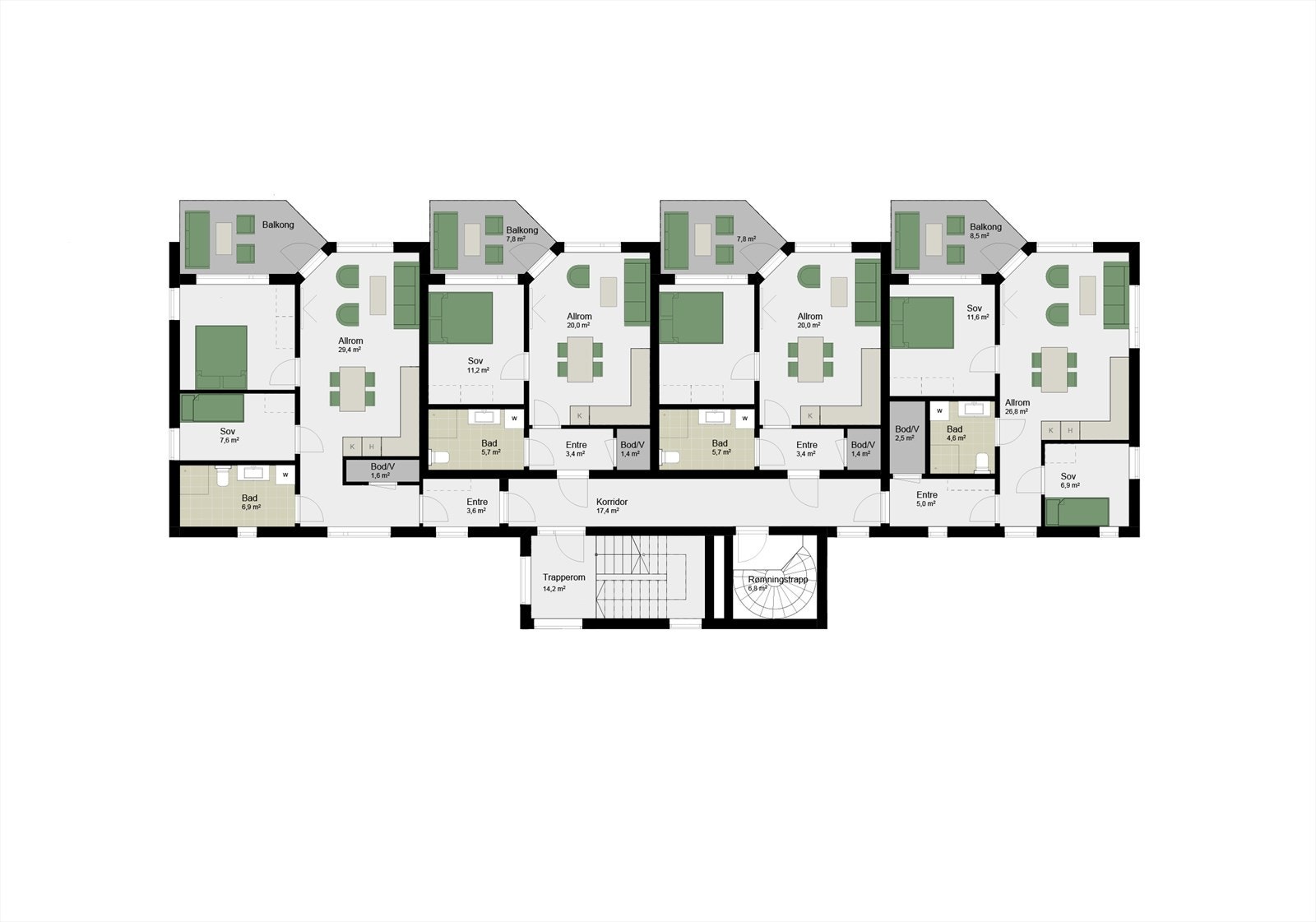 Plantegninger fra prosjektering - E-43 Felt D - Plan 3 Galleribilde