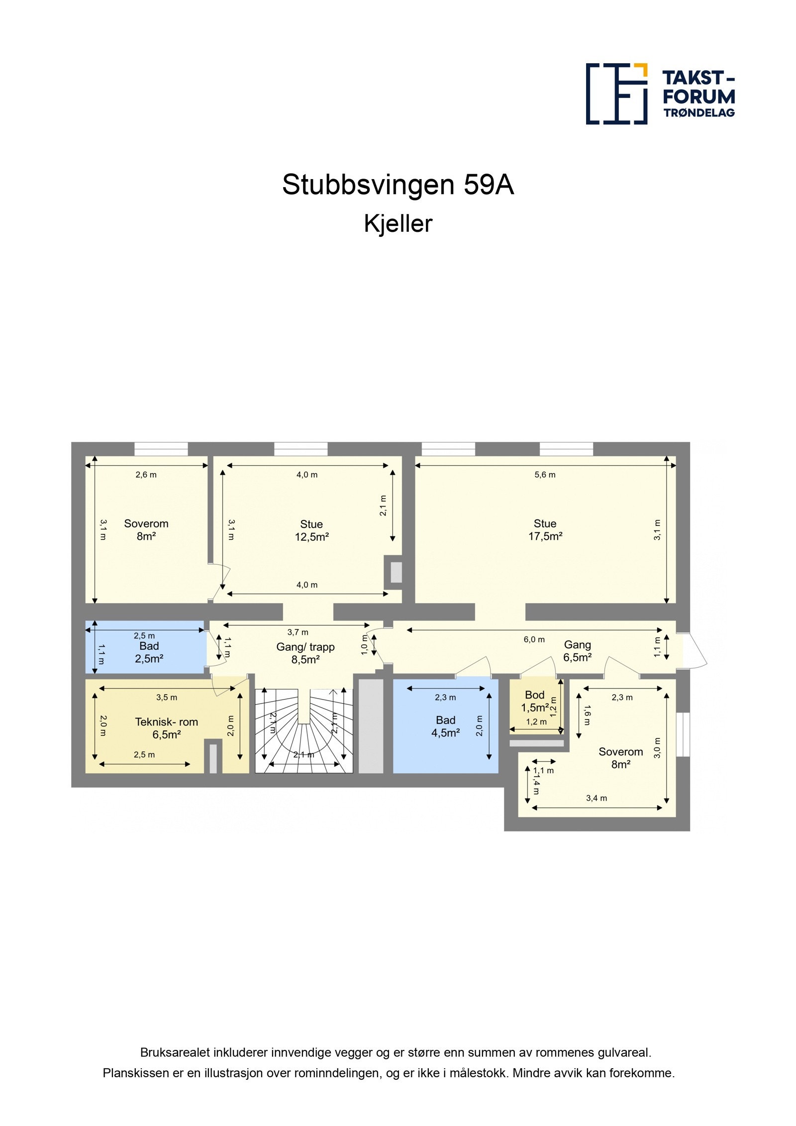 Planskisse sokkeletasje. Galleribilde