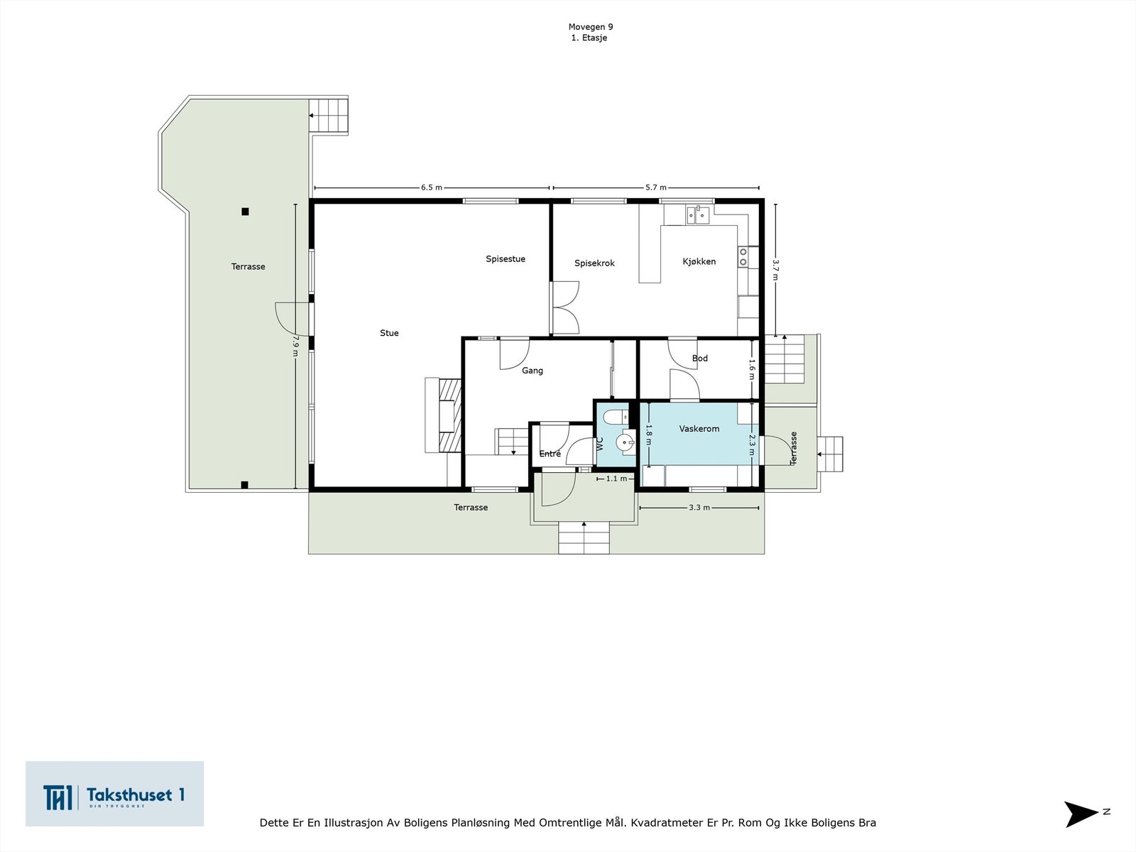 Plantegning 1. etasje Galleribilde