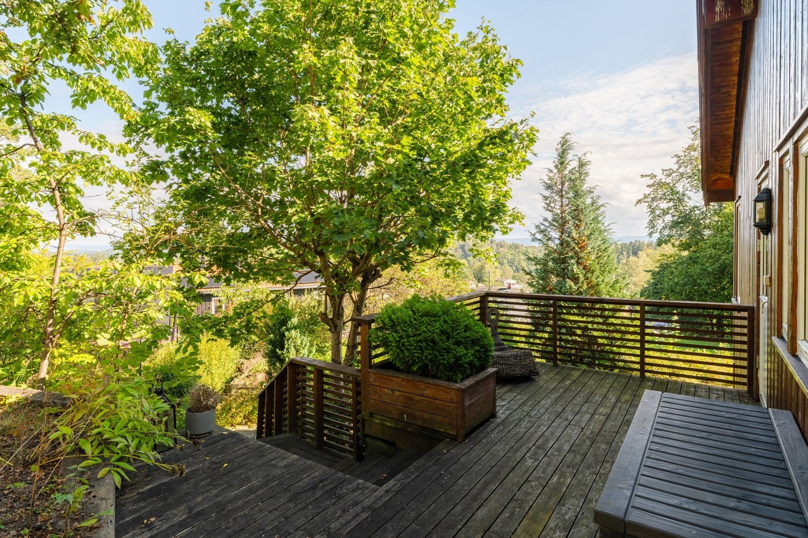 Nordvestvendt terrasse på ca. 24 kvm tilknyttet utleiedelen. Galleribilde
