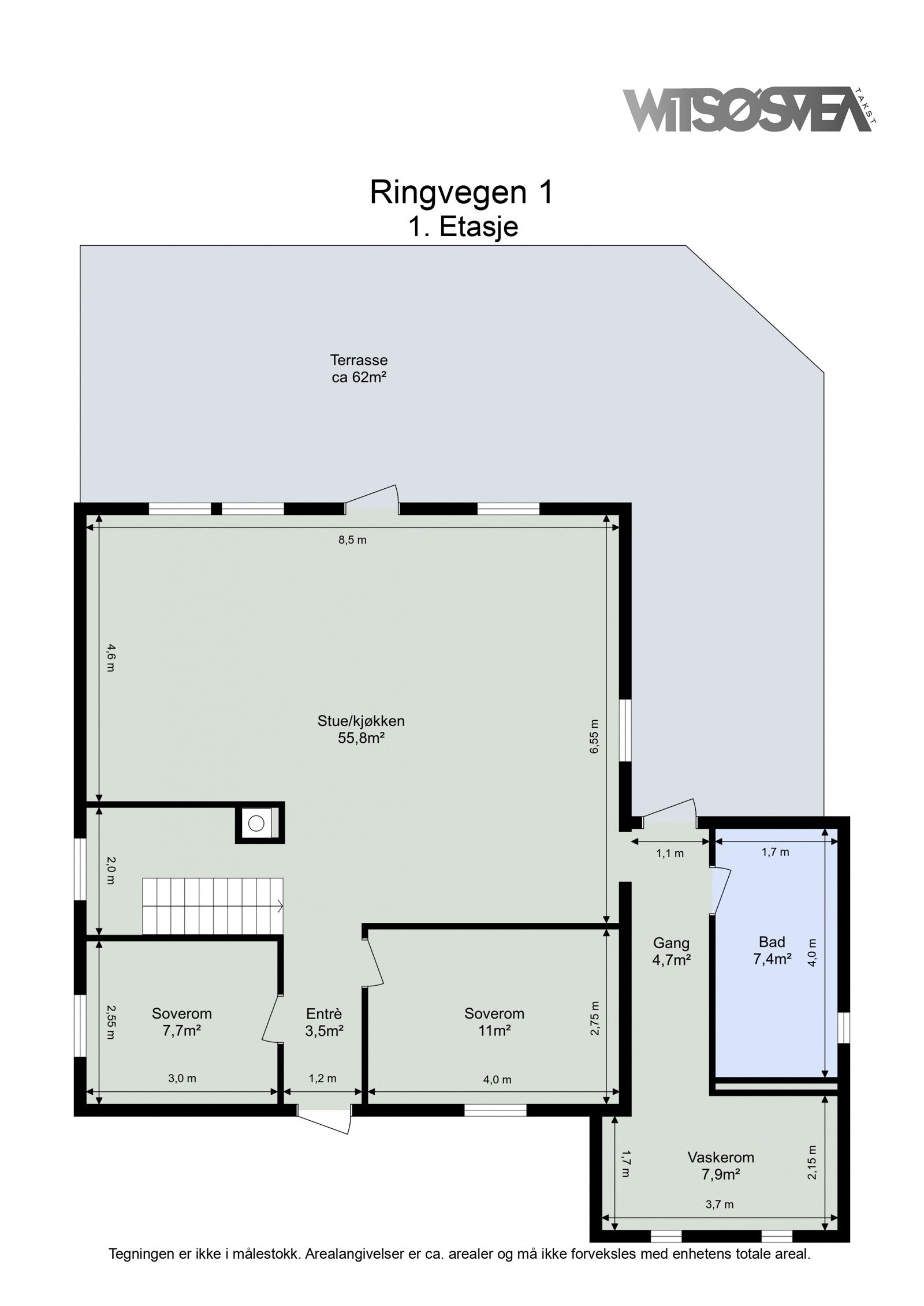 Planskisse - 1. etasje Galleribilde