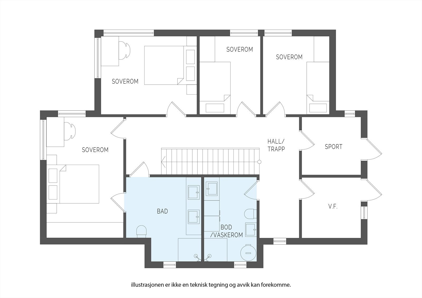 Plantegning 1.etg Galleribilde