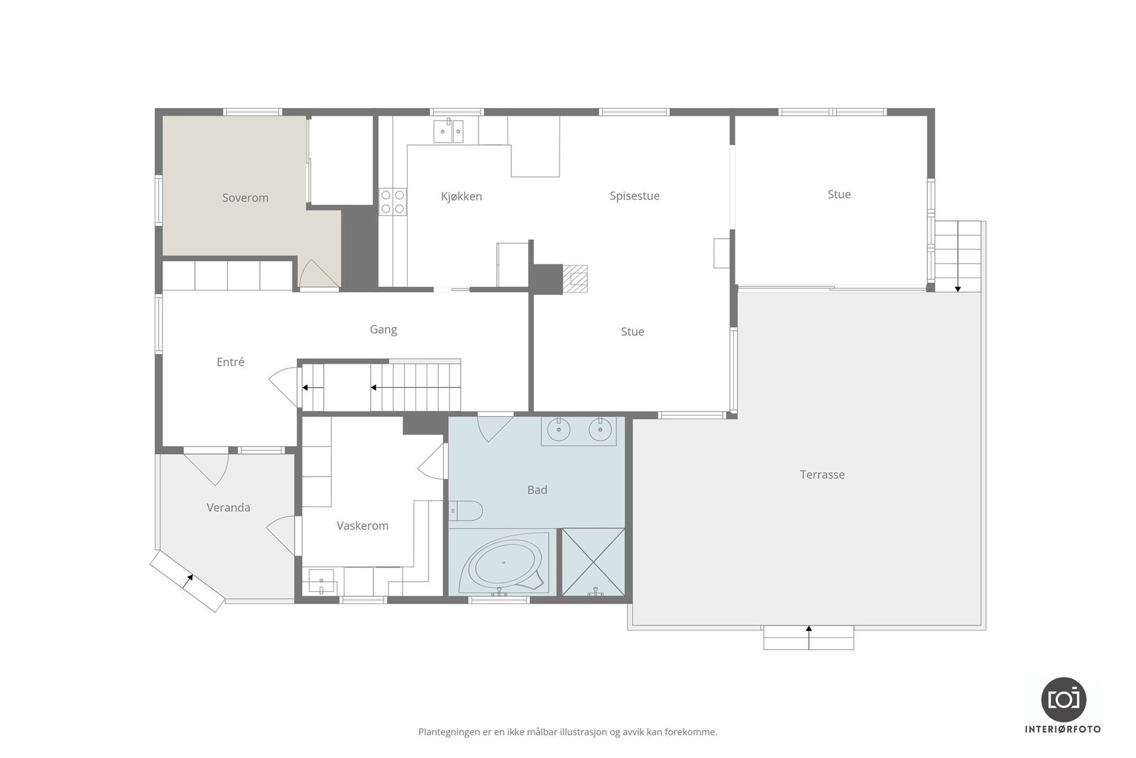 Plantegning 1.etg Galleribilde