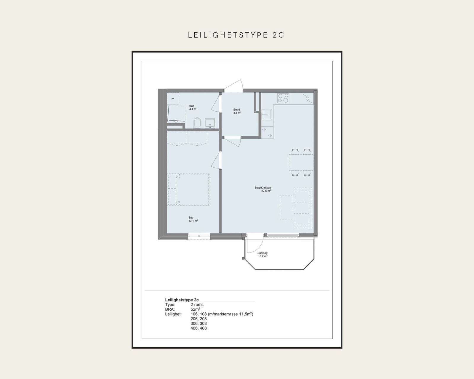 Leilighetstype 2C Galleribilde