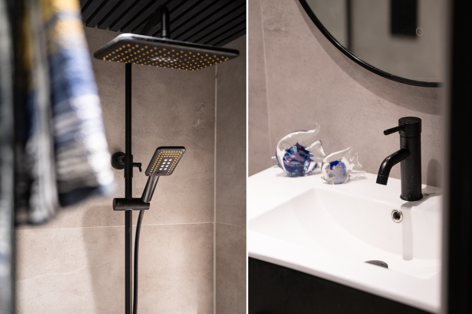 Elegant regnfallsdusj fra Grohe - varmtvann er inkludert i felleskostnadene. Galleribilde