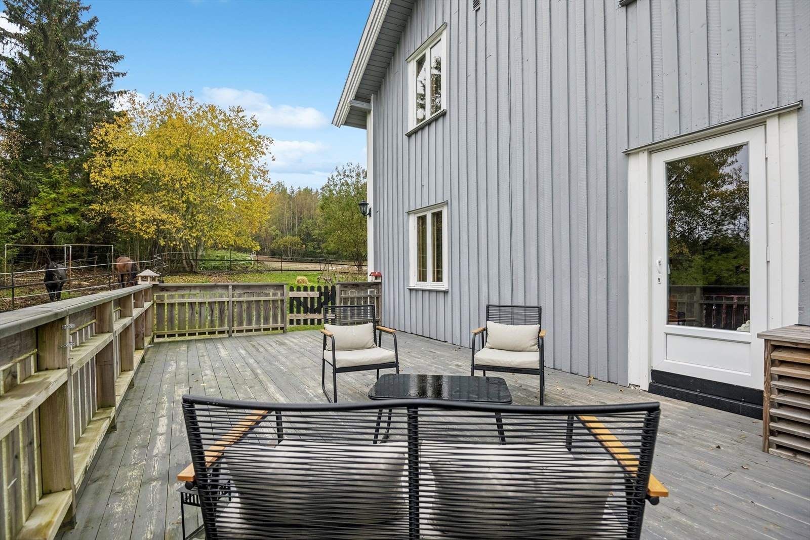 Fine solforhold på verandaen. Galleribilde