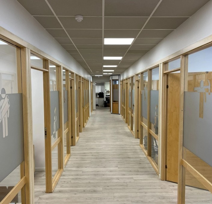 Fra kontorarealet på 366 kvm som skal bygges om til lager og/eller showroom Galleribilde