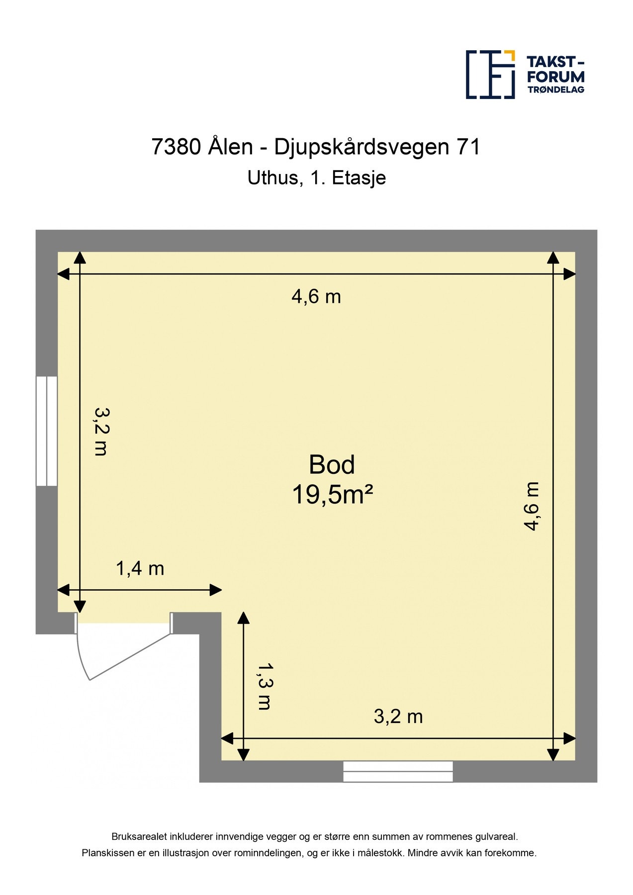 Plantegning uthus. Galleribilde