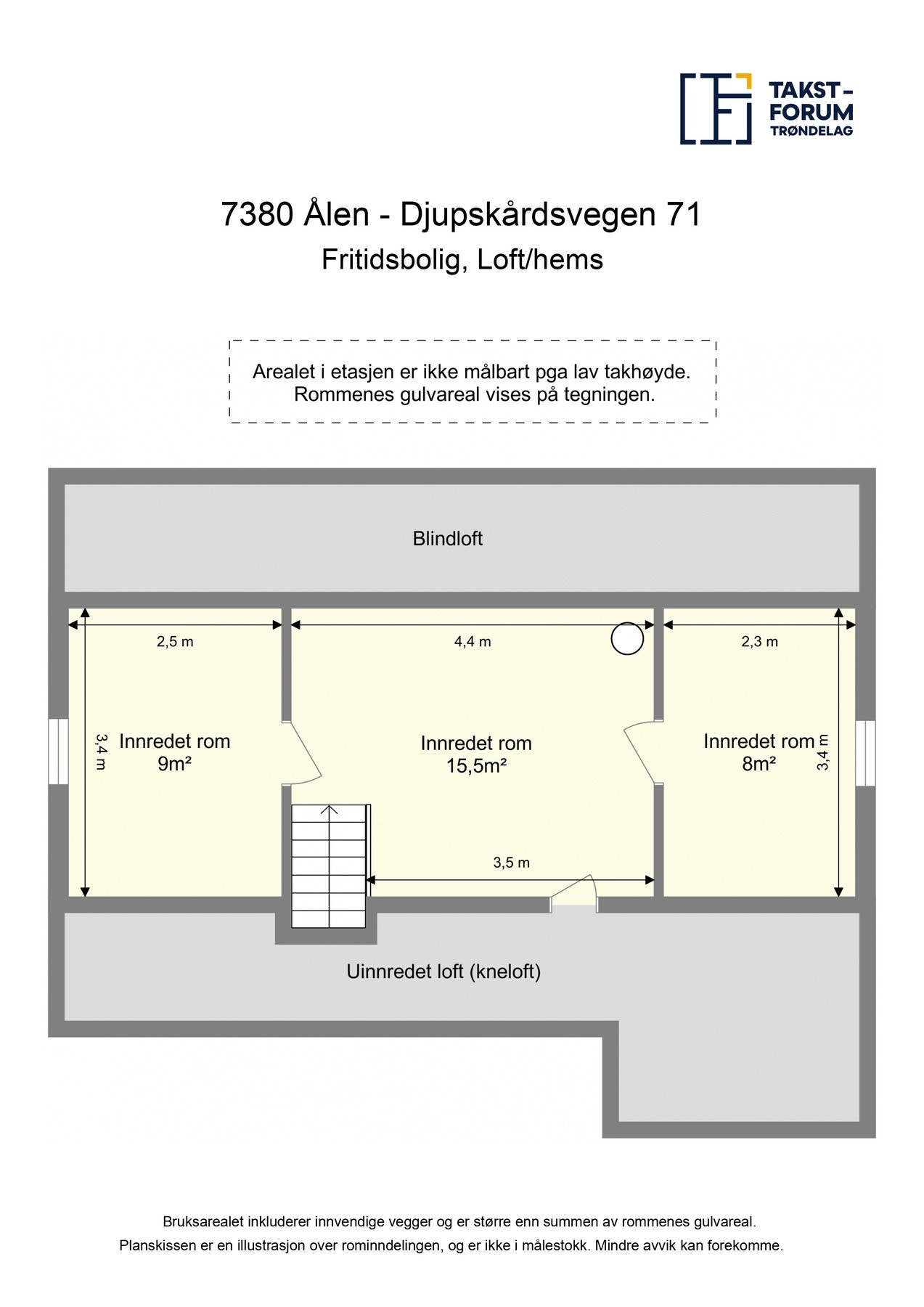 Plantegning loft/hems. Galleribilde