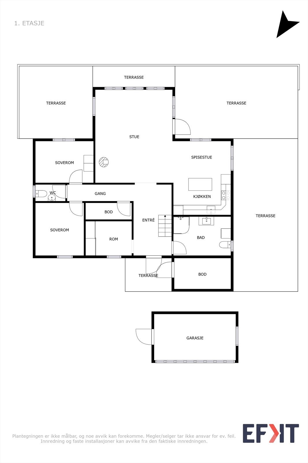 Plantegning 1.etasje 2D Galleribilde