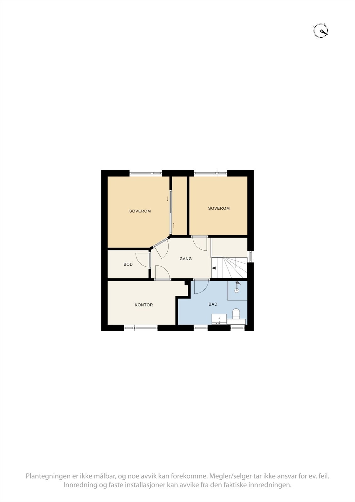 Plantegning av boligens 2. etasje. Galleribilde