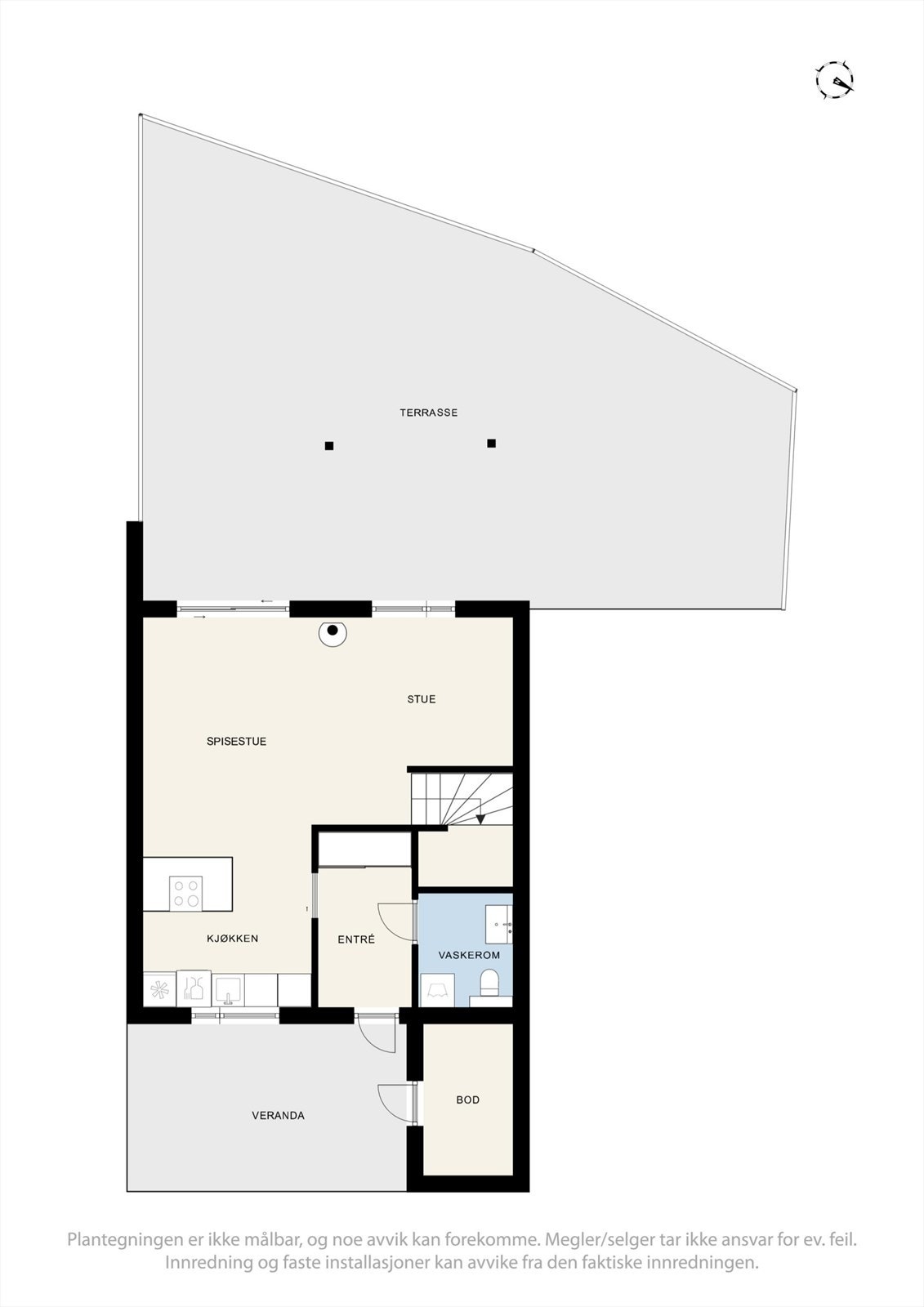 Plantegning av boligens 1. etasje. Galleribilde
