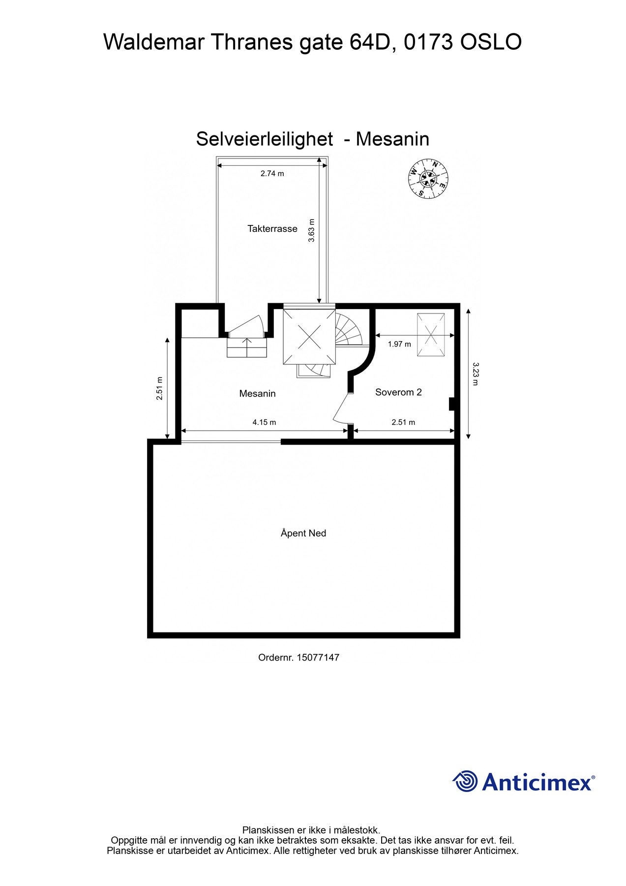 Plantegning mesanin. Galleribilde