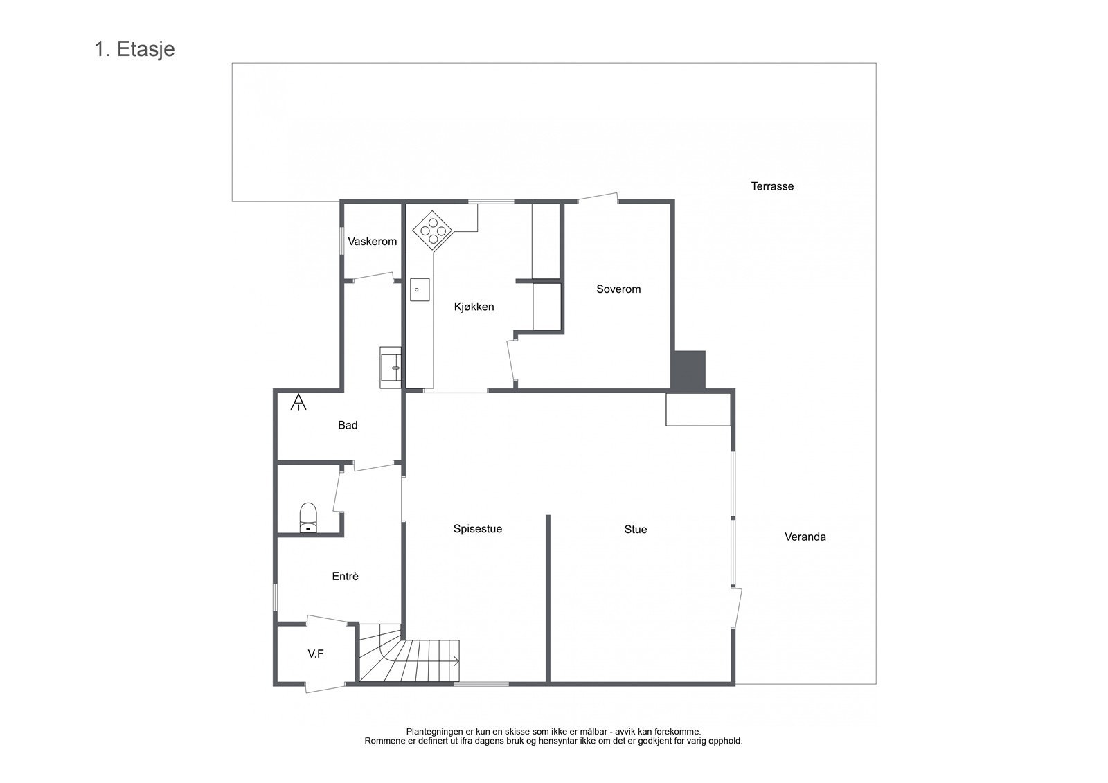 Plantegning for 1. etasje Galleribilde