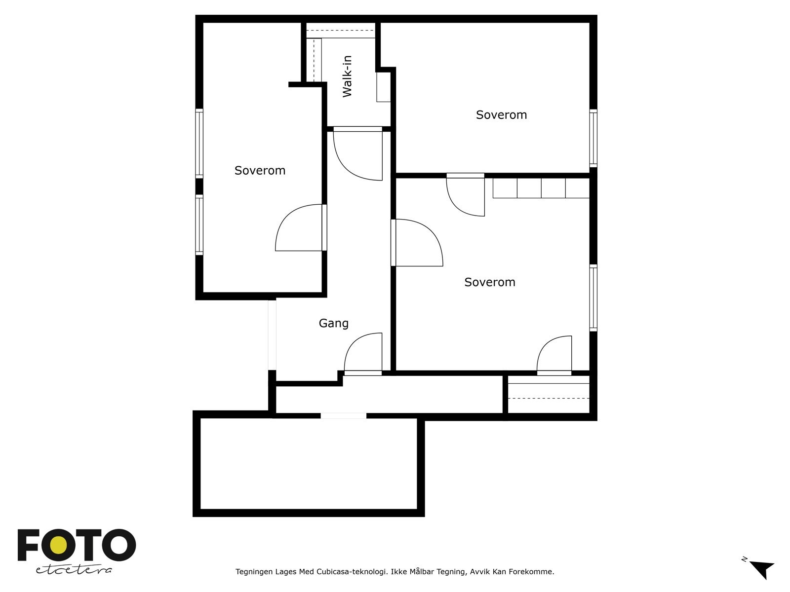 Plantegning over 2. etasje. Foreligger ikke tegninger eller tillatelse på denne etasjen. Galleribilde