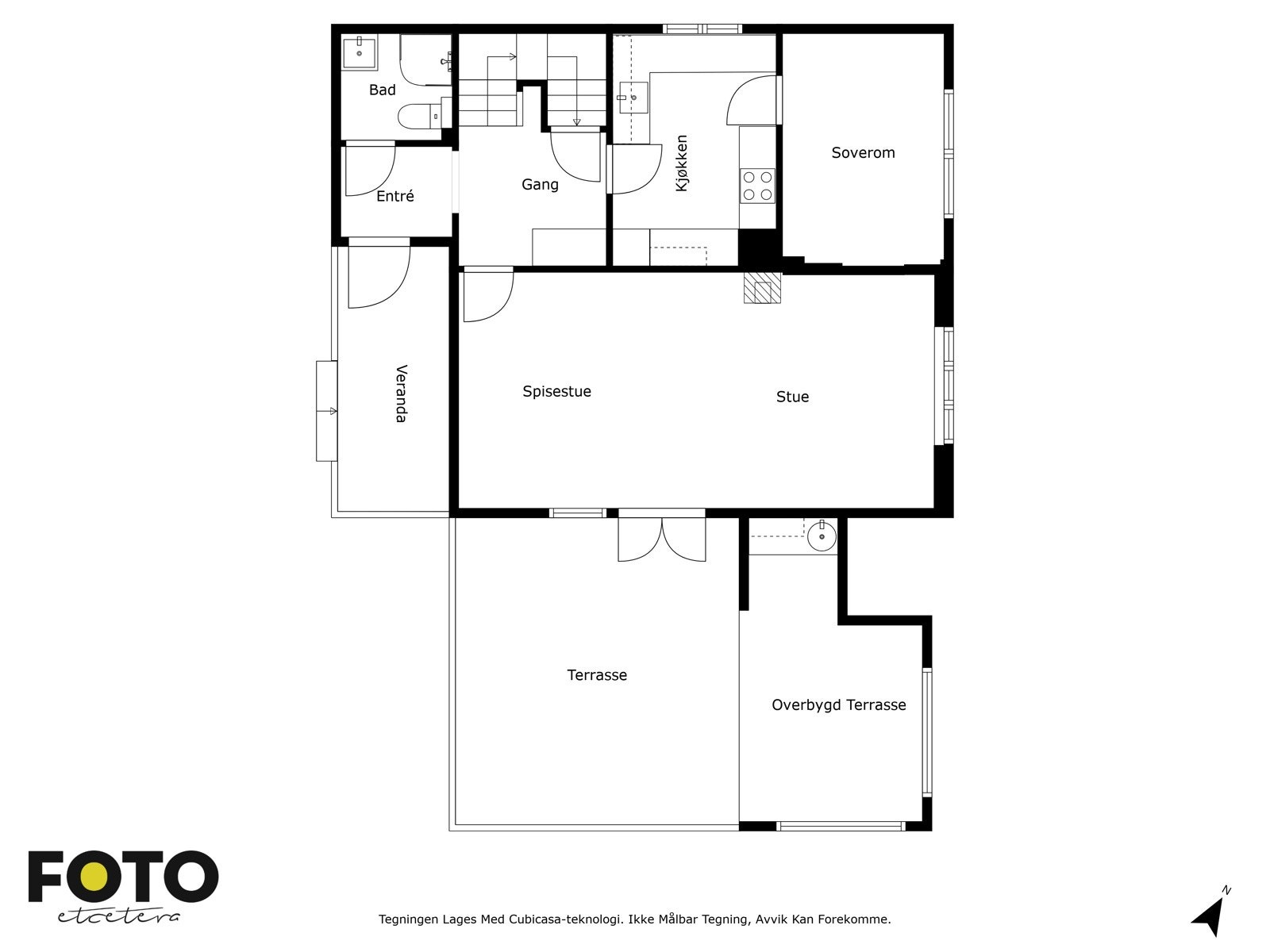 Plantegning over boligens hovedetasje Galleribilde