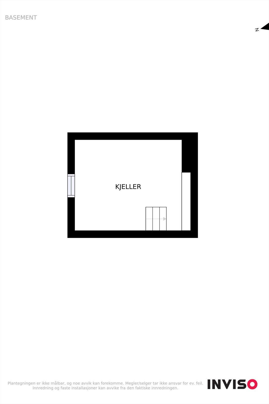 Boligen har en uinnredet kjeller med lagringsmuligheter. Galleribilde