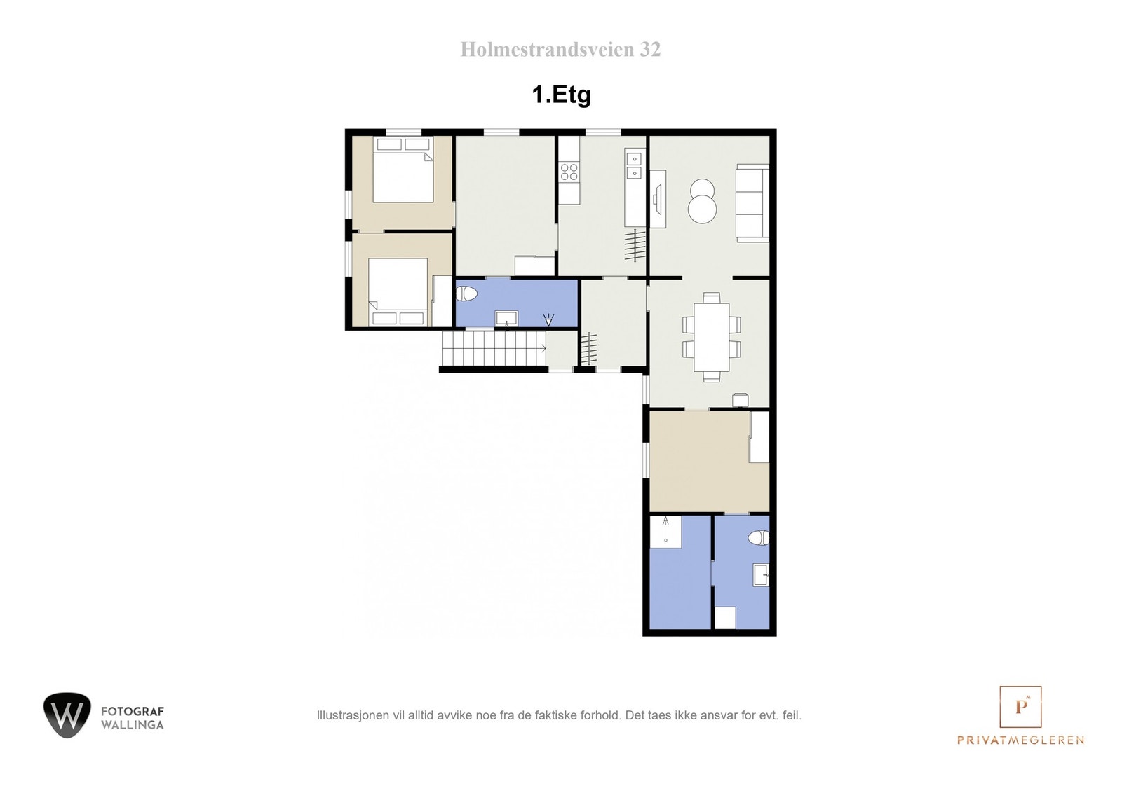 Plantegning 1. etasje Galleribilde