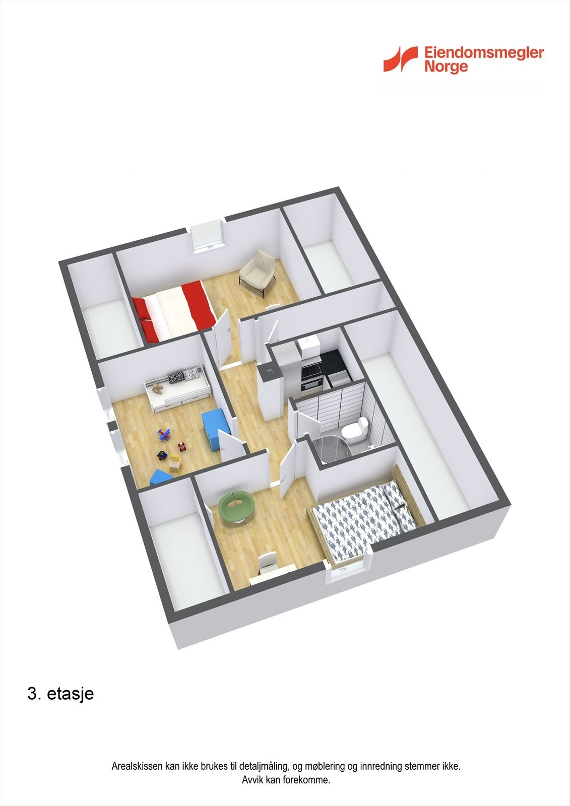 Plantegning 3D, loft Galleribilde