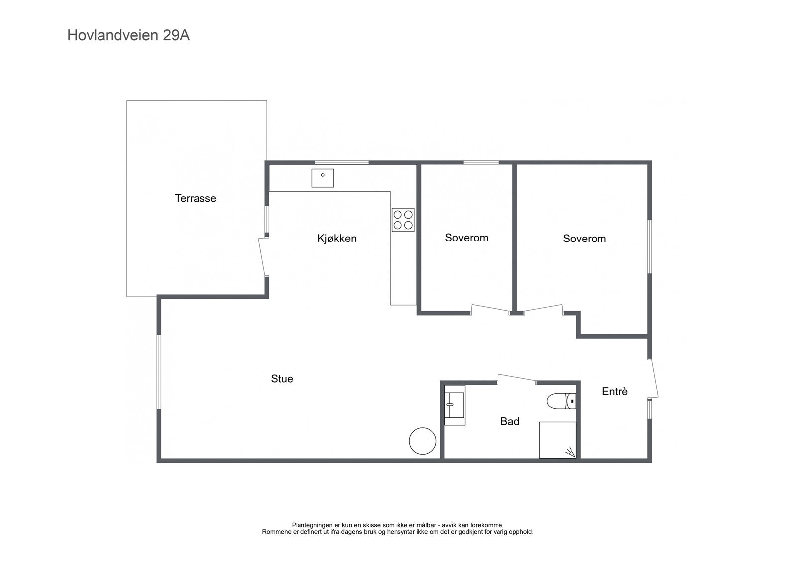 Plantegning over leiligheten Galleribilde