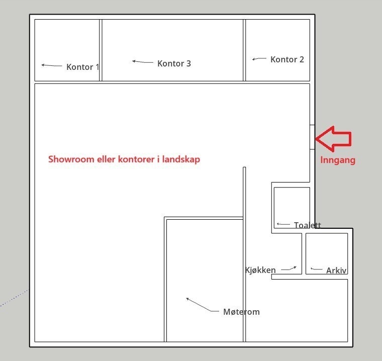 Kontorene som kan leies i tillegg Galleribilde