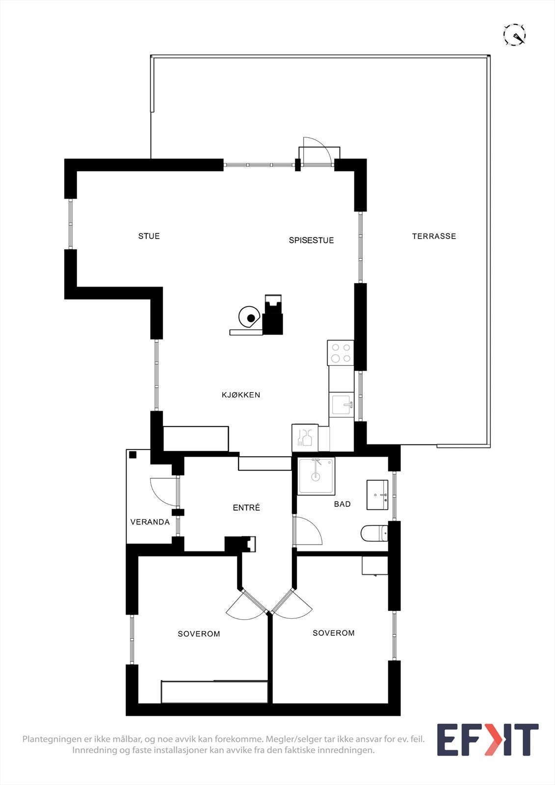 Plantegning hytte. Galleribilde