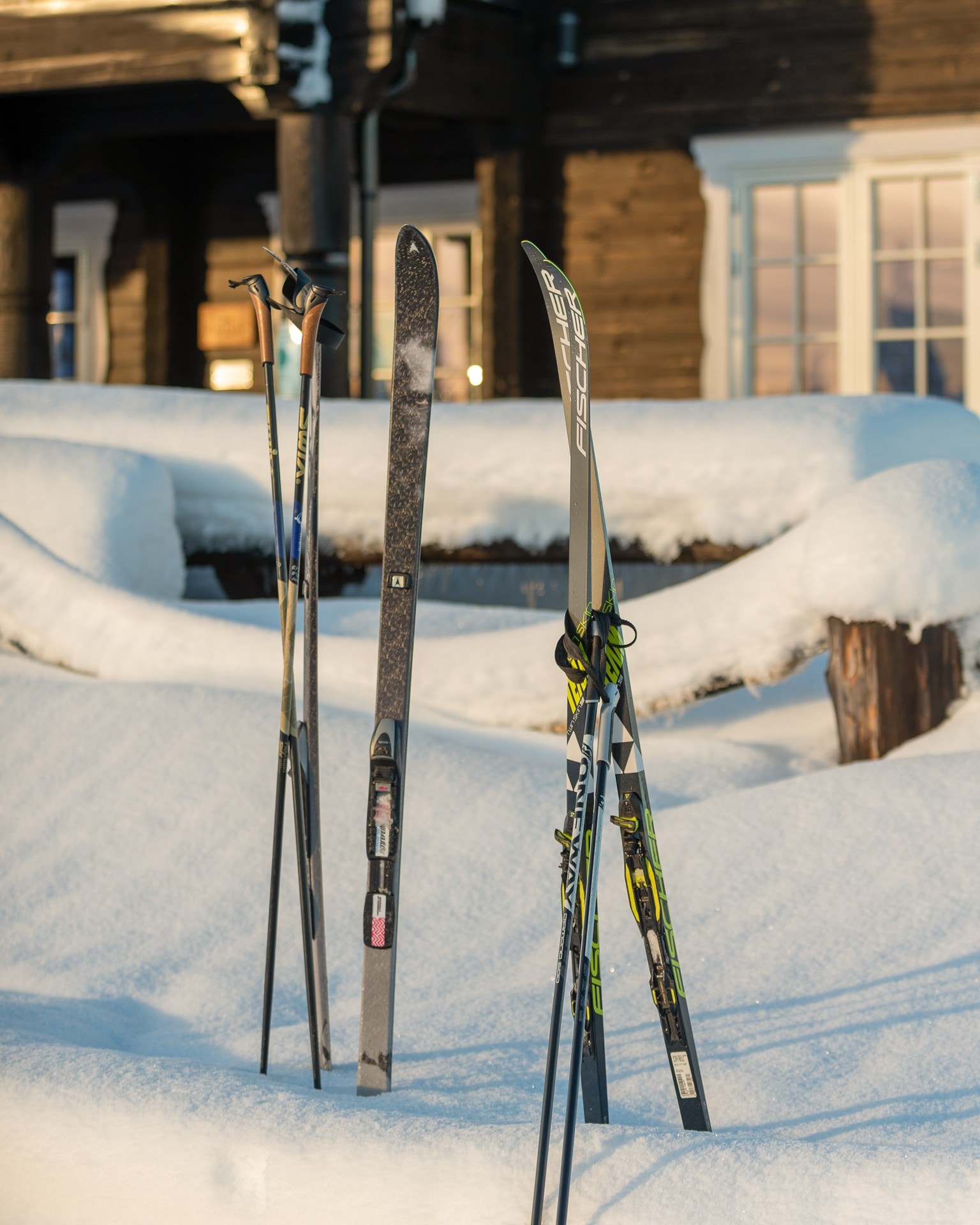 Skiløypene starter rett utenfor hyttene i Rustand Fjellgrend Galleribilde