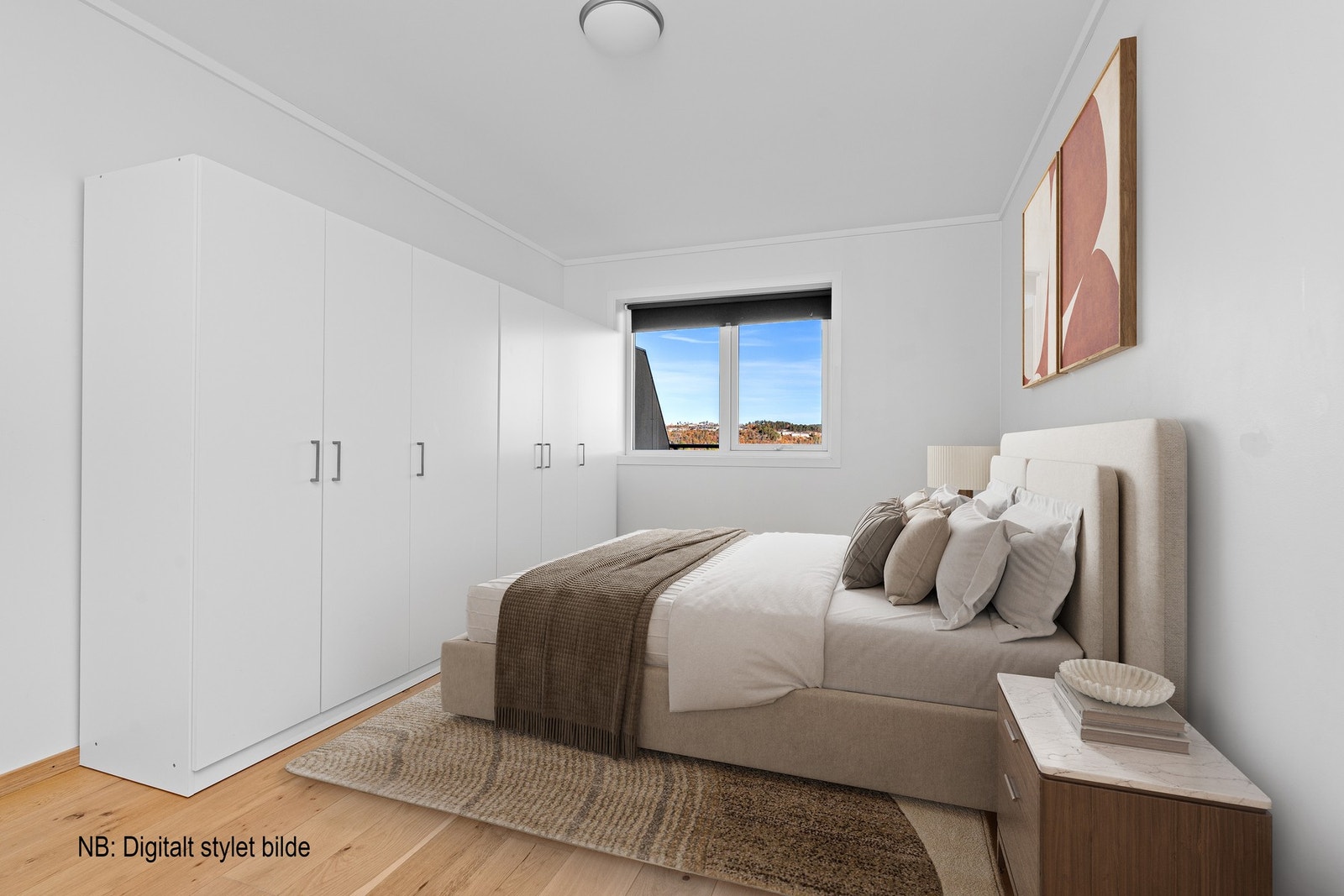 Hovedsoverom - Virtuelt møblert for illustrasjon Galleribilde