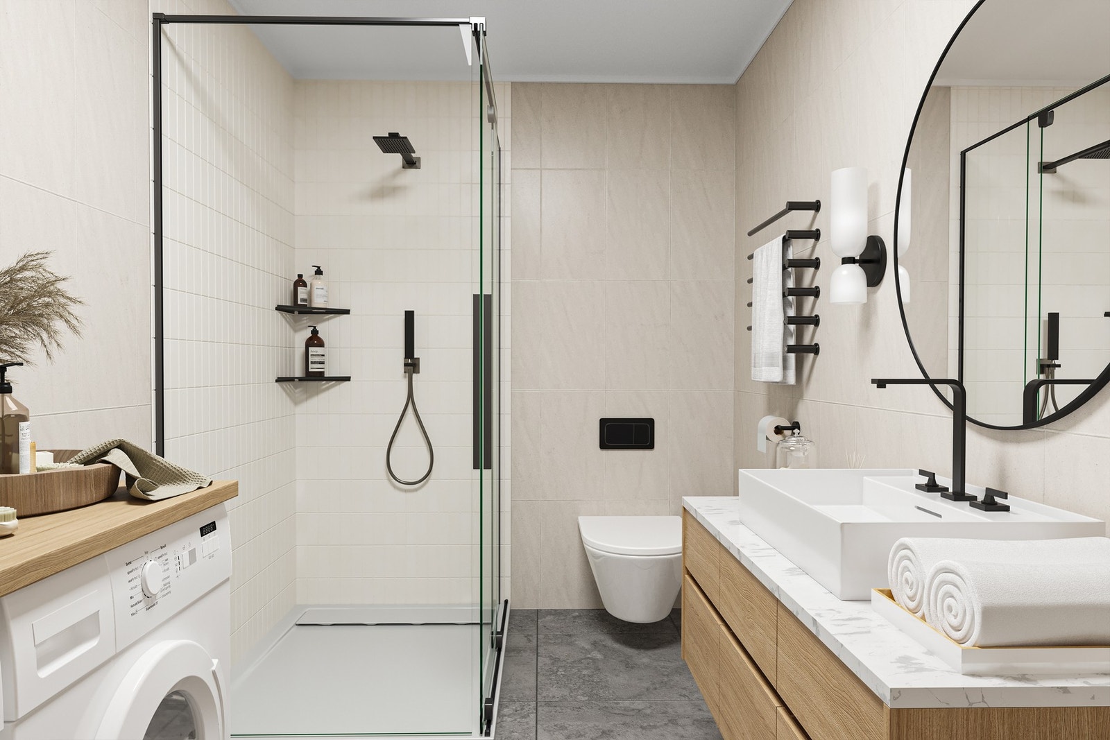 Baderom, men digitalt oppusset. Galleribilde