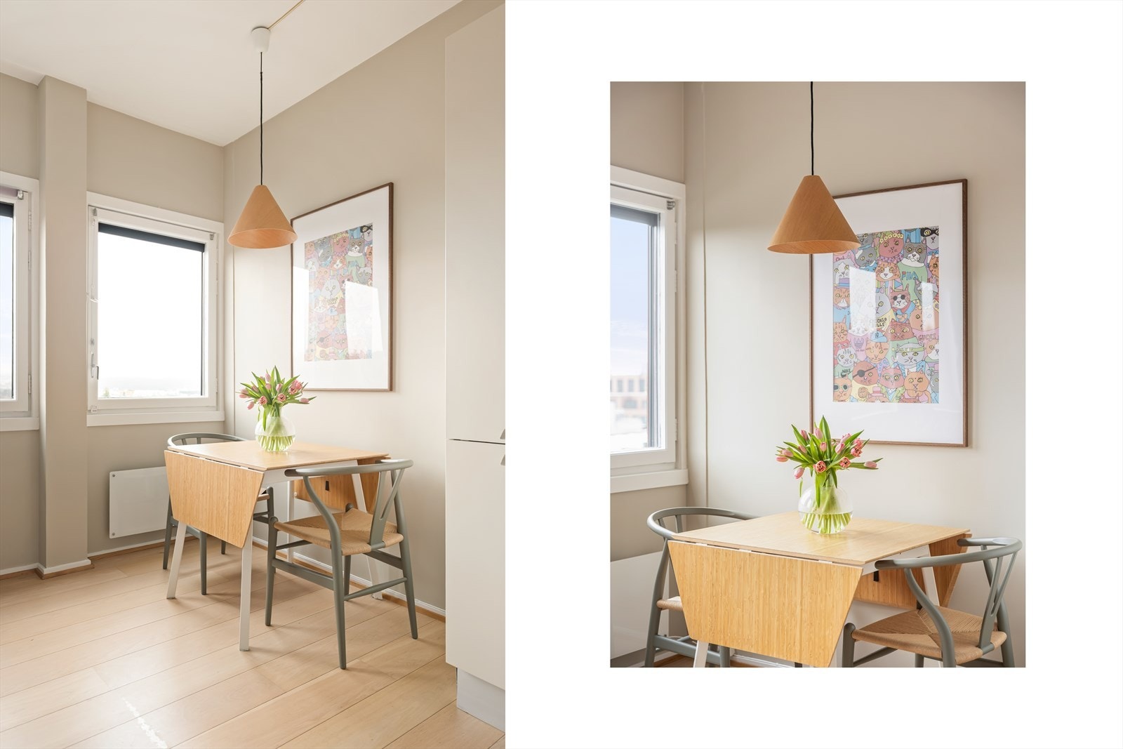 God plass til spisebord ved vindu. Galleribilde