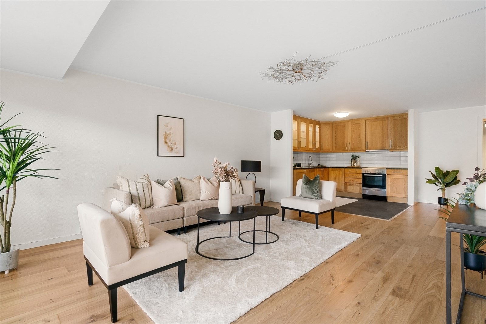 Stue med åpen kjøkkenløsning Galleribilde