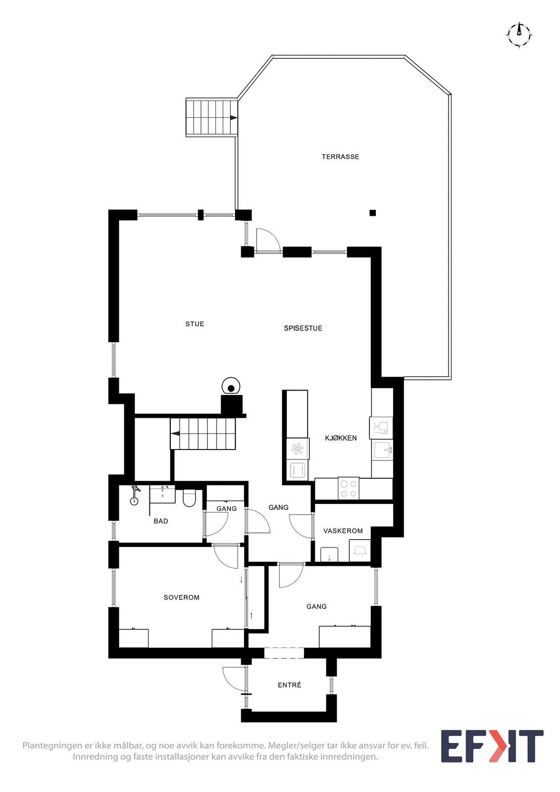 Plantegning 1. etasje Galleribilde
