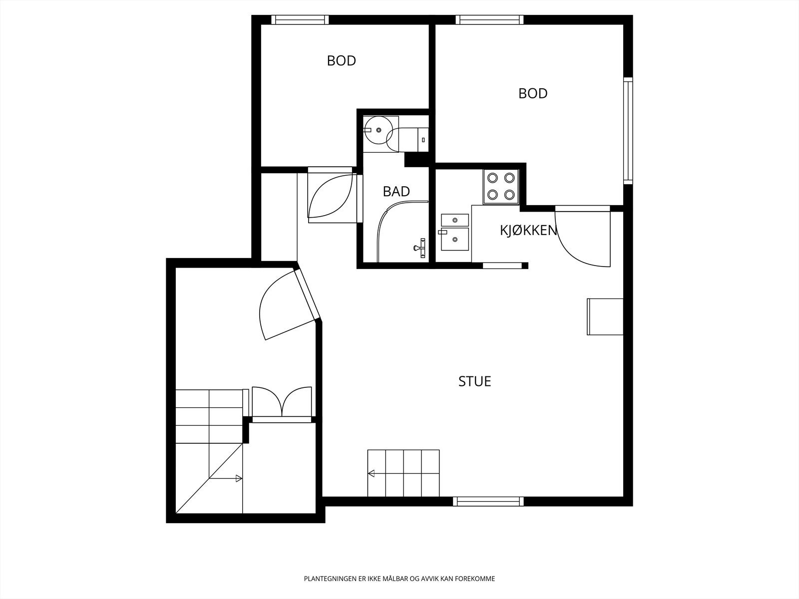 Plantegning u. etg. Galleribilde