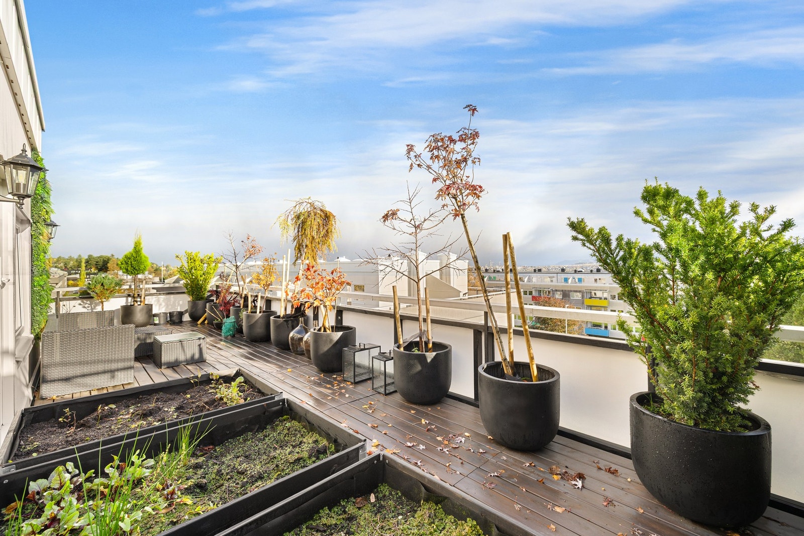 Terrassen er hele 42,5 kvm. Galleribilde