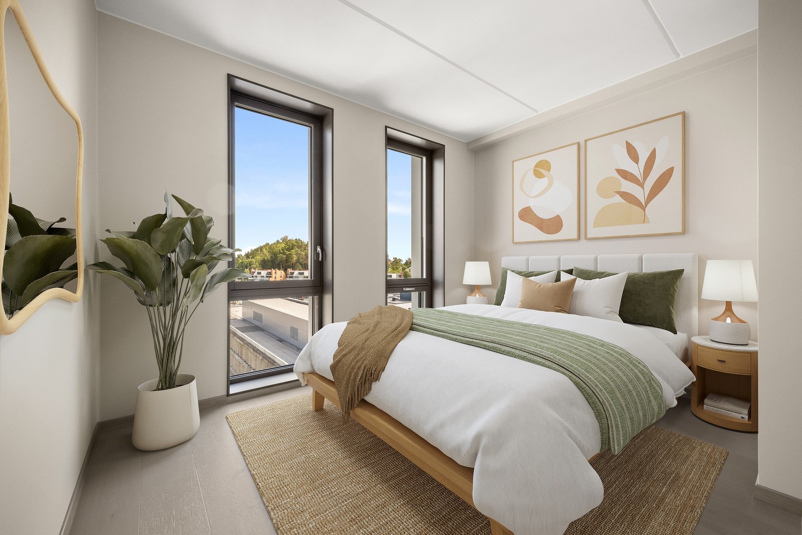 Leiligheten er splitter ny og ikke bebodd. (Bilde fra 12.etasje) Galleribilde