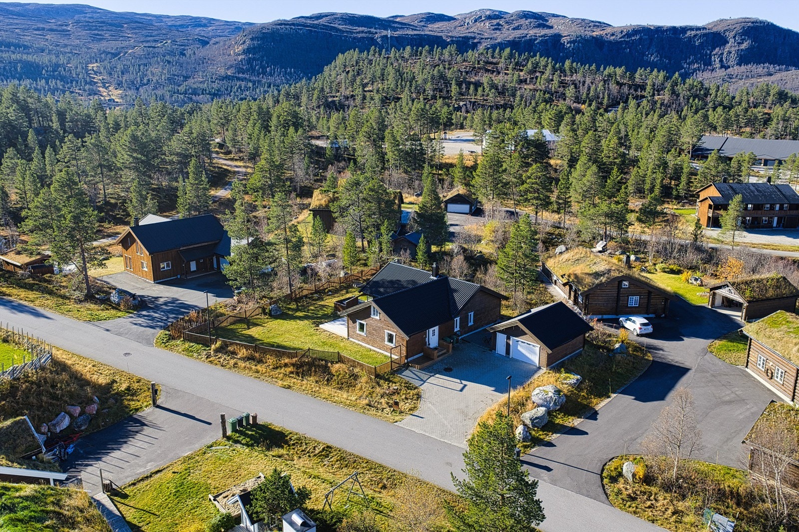 Utsikten mot langrennsarenaen. Galleribilde