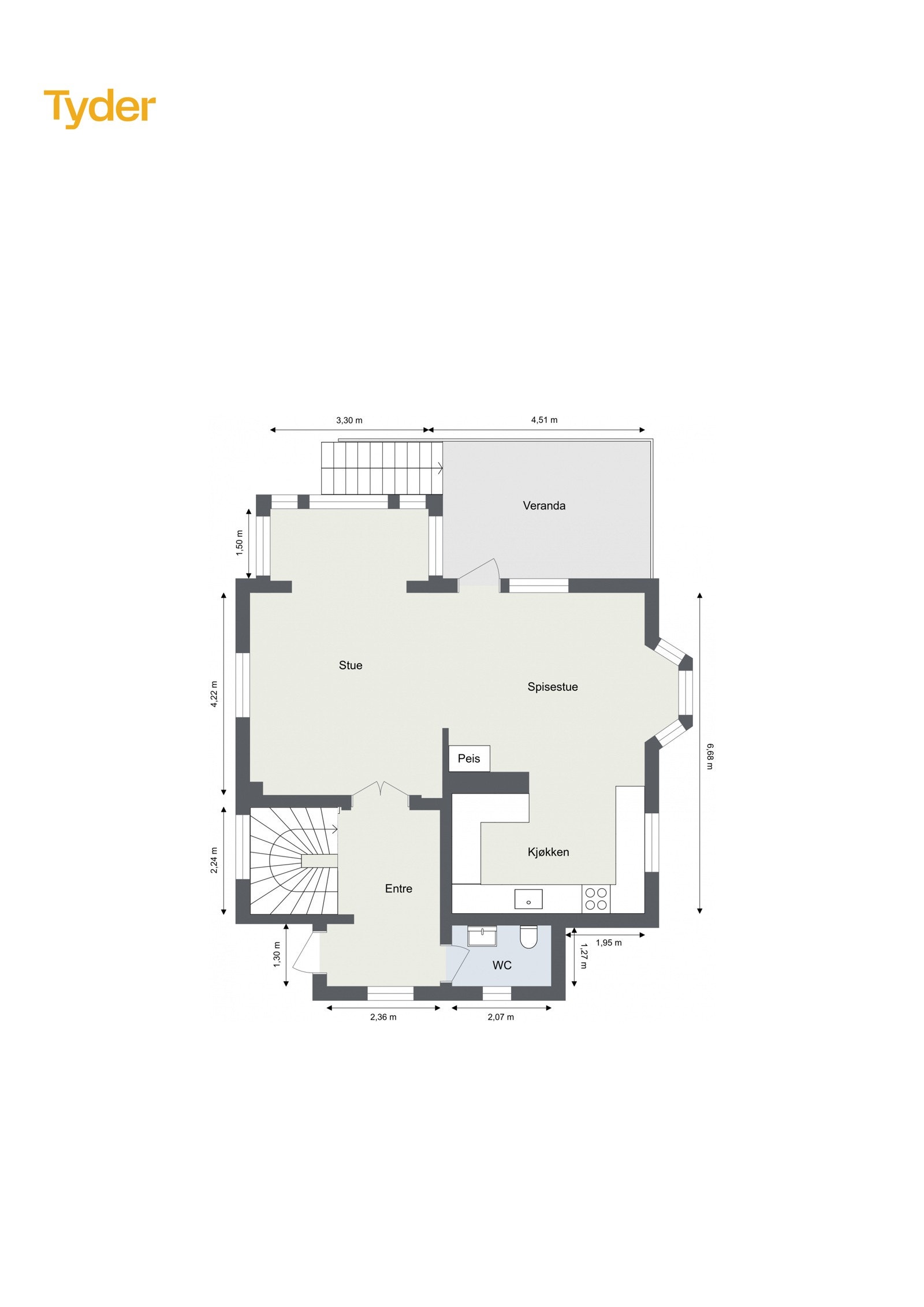 Plantegning 1. Etasje Galleribilde