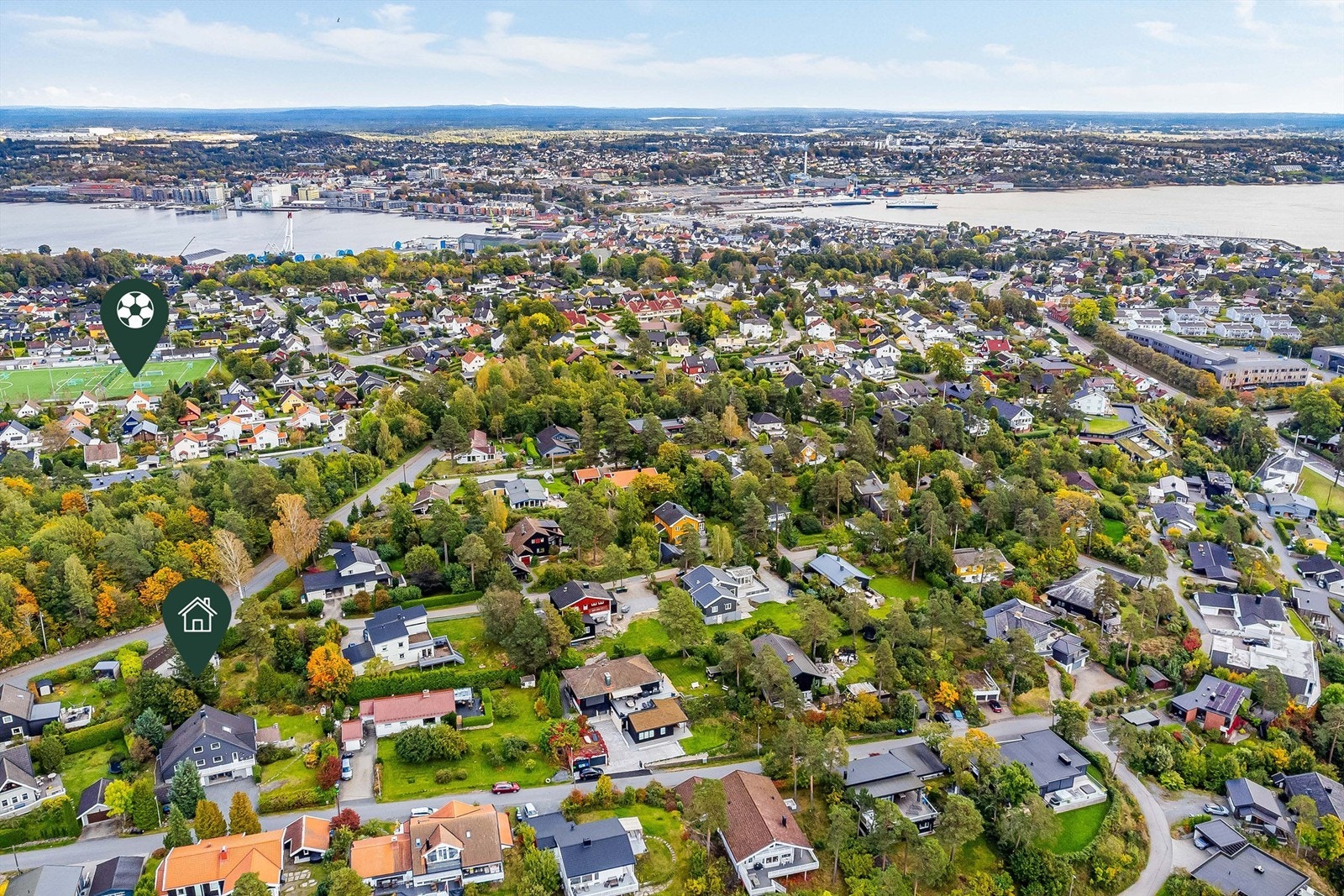 Sentrum av Moss er innenfor sykkelavstand eller gode fem minutter med bil. Galleribilde