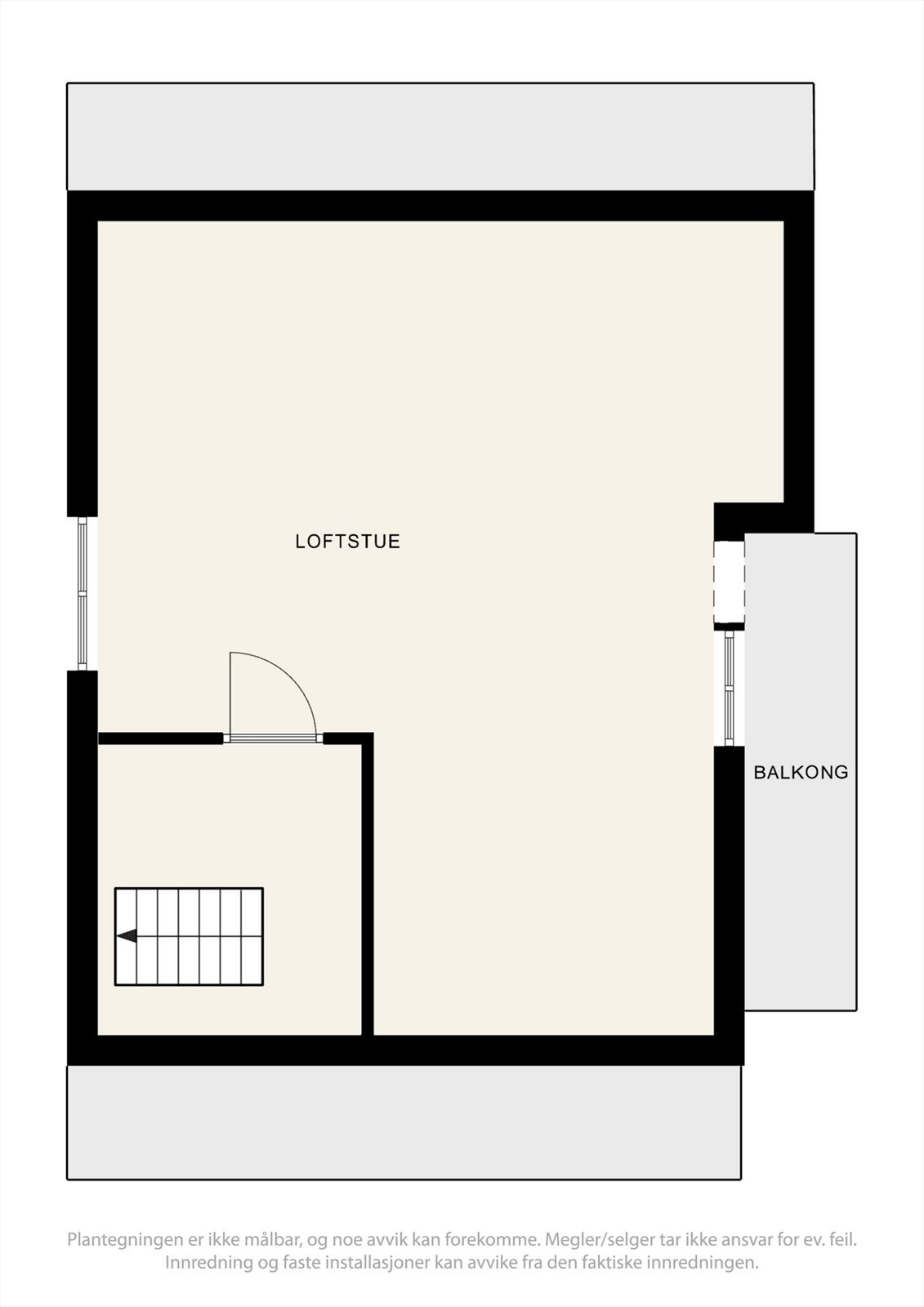 Plantegning av boligens loftsetasje. Galleribilde