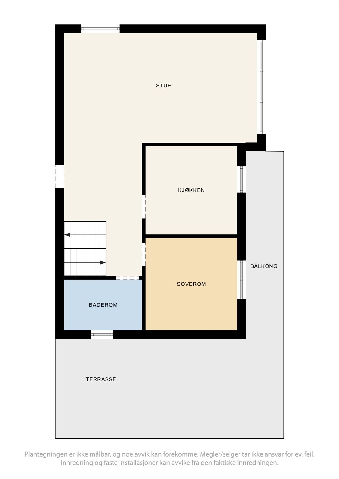 Plantegning av boligens 1. etasje. Galleribilde