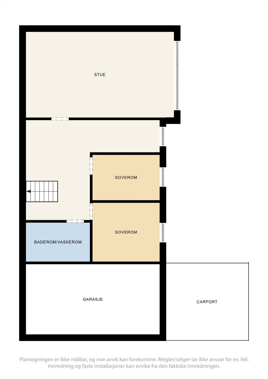 Plantegning av boligens underetasje. Galleribilde