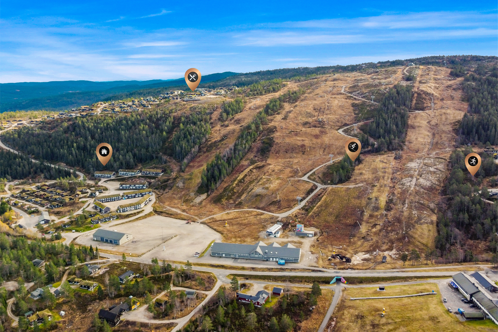 Mulighet for å stå på ski direkte fra bakken og til leiligheten. Galleribilde