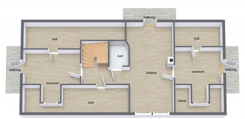 Plantegning 2. etasje Galleribilde