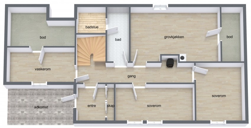Plantegning sokkeletasje Galleribilde