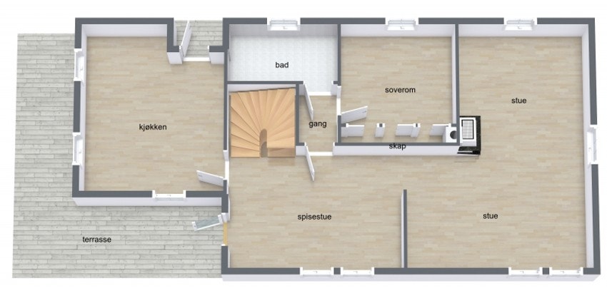 Plantegning 1. etasje Galleribilde